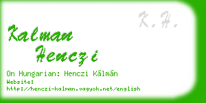 kalman henczi business card